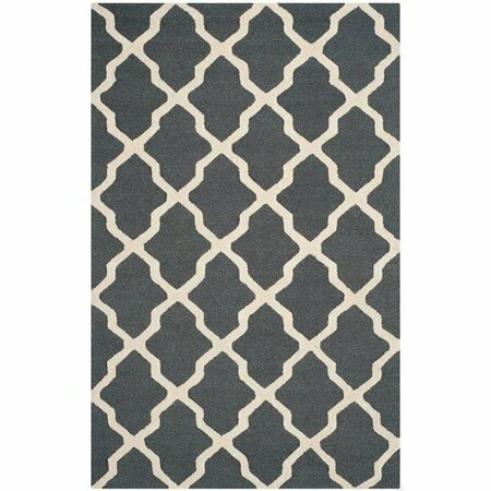 SAFAVIEH Cambridge Hand Tufted Runner Rug- Dark Grey - Ivory- 2 ft. 6 in. x 14 ft. CAM121X-214